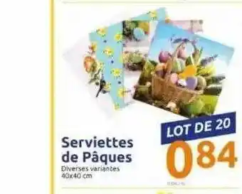 Action Serviettes De Pâques offre