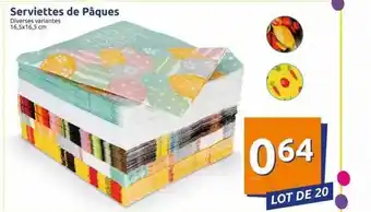 Action Serviettes De Pâques offre