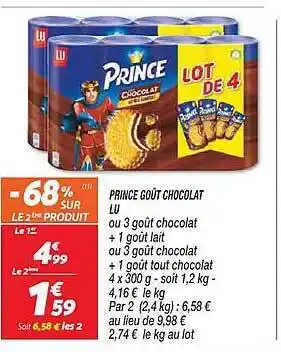 Netto Prince goût chocolat lu offre