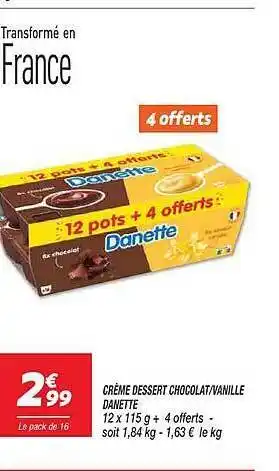 Netto Crêmedessert chocolat-vanille danette offre