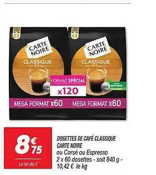 Netto Dosette de café classique carte noire offre