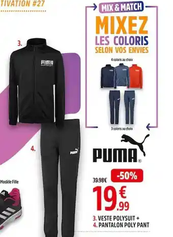 Intersport Veste polysuit + pantalon poly pant puma offre