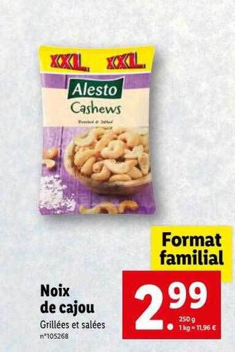 Lidl Noix de cajou offre