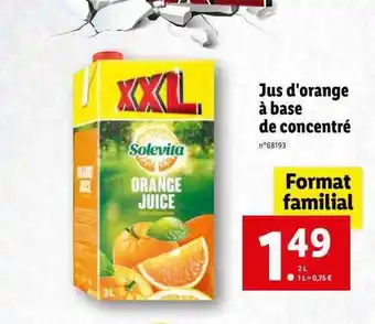 Lidl Jus d'orange à base de concentré offre
