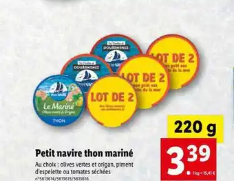 Lidl Petit navire thon mariné offre