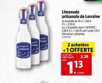 Lidl Limonade artisanale de lorraine offre