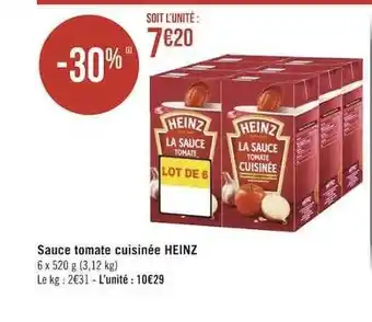 Casino Supermarchés Sauce tomate cuisisnée heinz offre