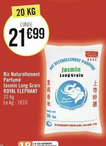 Casino Supermarchés Riz naturellement parfumé jasmin long grain royal elephant offre