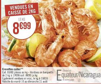 Casino Supermarchés Crevettes cuites offre