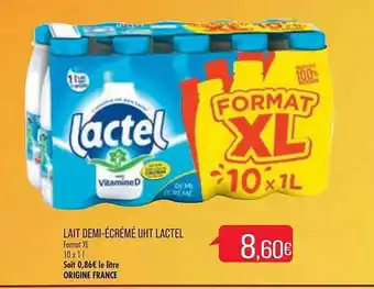 Match Lait demi-écrémé uht lactel offre