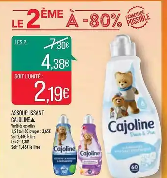 Match Assouplissant cajoline offre