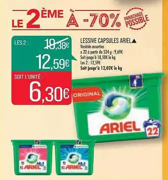 Match Lessive capsules ariel offre