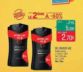Match Gel douche axe offre