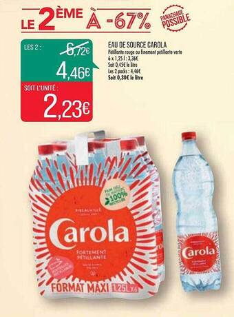 Match Eau de source carola offre