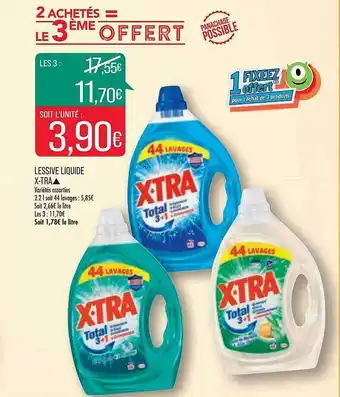 Match Lessive liquide x-tra offre