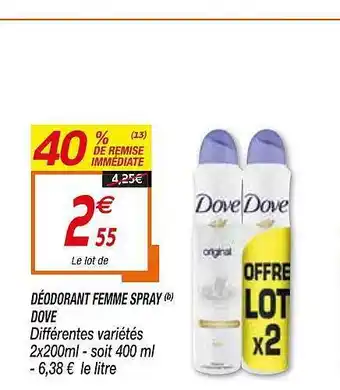 Netto Déodorant Femme Spray Dove offre