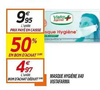 Netto Masque Hygiène X40 Vistafarma offre