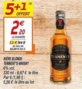 Netto Bière Blonde Tennent's Whisky offre