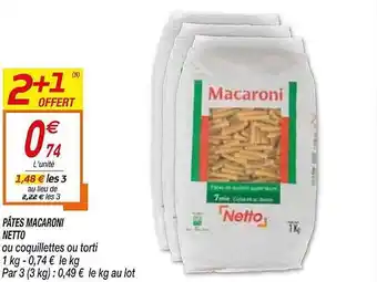 Netto Pâtés Macaroni Netto offre