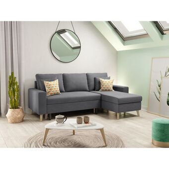 Auchan Canapé d'angle convertible réversible 3 places snow coloris bleu pétrole offre