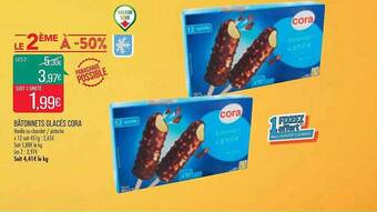 Match Bâtonnets glacés cora offre