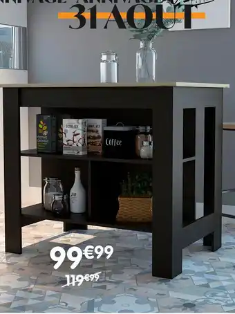 b&m Îlot de cuisine noir offre