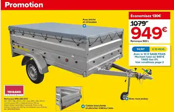 Castorama Trigano remorque nfb 250 eco offre