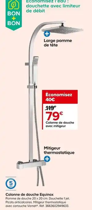 Castorama Equinox colonne de douche offre