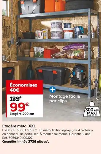 Castorama Étagère métal xxl offre
