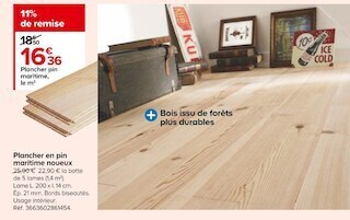Plancher en pin maritime noueux