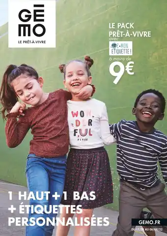 1 haut + 1 bas + étiquettes personnalisées
