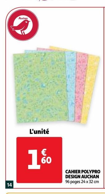 Auchan Cahier polypro design auchan offre