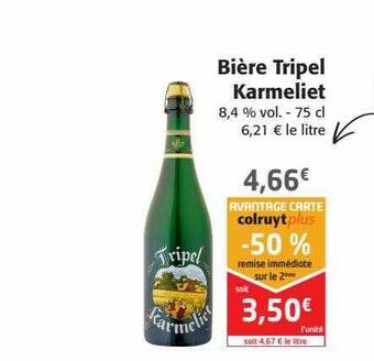 Colruyt Bière tripel karmeliet offre