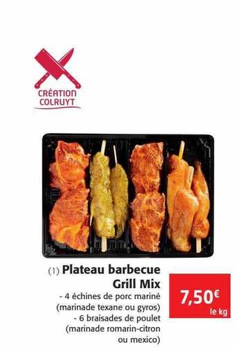 Colruyt Plateau barbecue grill mix offre