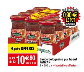 Migros Panzani sauce bolognaise pur boeuf offre
