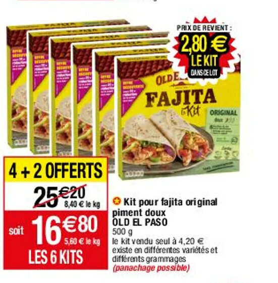 Promo Kit Pour Fajita Original piment Doux Old El Paso chez Migros