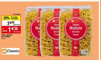 Migros Pates Spirales M-Classic offre