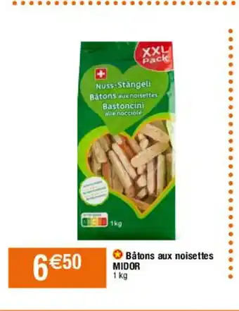 Migros Batons Aux Noisettes Midor offre