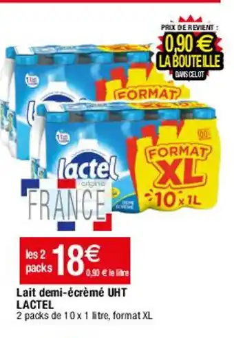 Migros Lait Demi -écrémé UHT Lactel offre