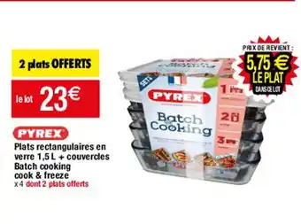 Migros Plats Rectangulaires en verre 1,5 L + couvercles batch cooking cook & freeze offre