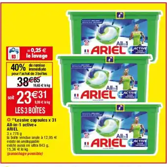 Migros Ariel Lessive Capsules x 31 All-in-1 Active+ offre