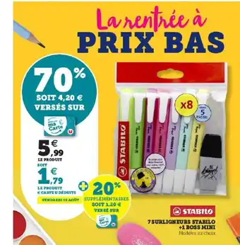 Stabilo 7 Surligeurs + 1 Boss mini