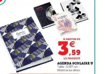 Super U Agenda Scolaire U offre