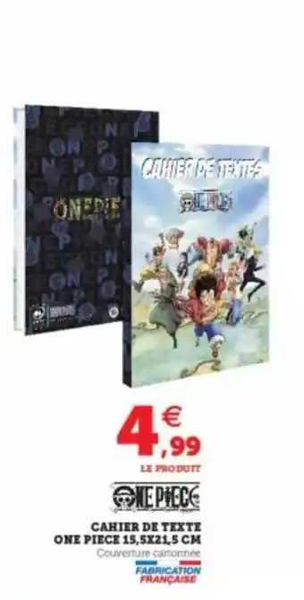 Hyper U Cahier de texte one piece offre