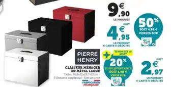 Hyper U Classeur ménager en métal laqué pierre henry offre