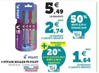 Hyper U 4 stylos roller v5 pilot offre
