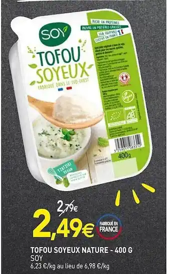 naturéO Tofou soyeux nature soy offre