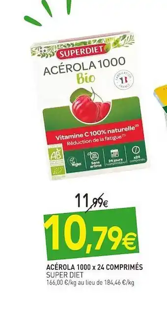 naturéO Acèrola 1000 x 24 camprimés super diet offre