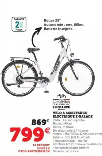 Super U Velo à assistance electrique e-balade offre