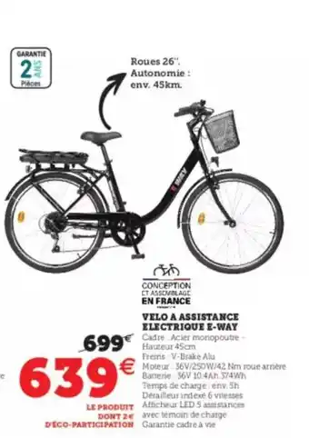 Super U Velo à assistance electrique e-way offre